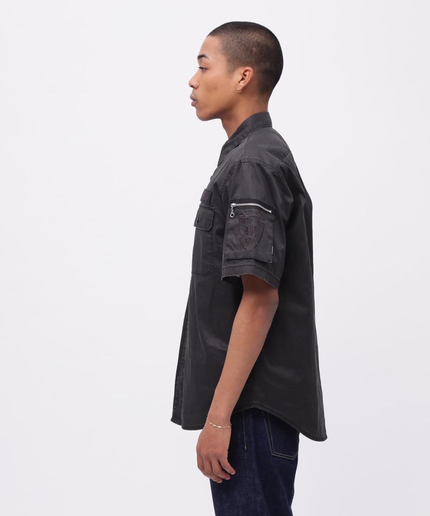 AVIREX 50th Anniversary Pigment Fatigue Size Shirt, Men's, XL, 010, Black, 783-5123009