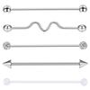 Industrielle Edelstahl-Barbell-Stecker - Horizontale Ohrstecker für Doppelpiercing
