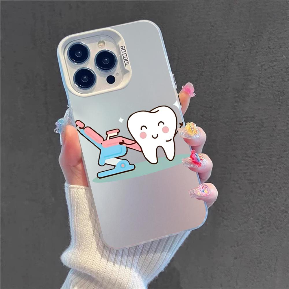 Dentist Tooth Phone Case For IPhone 16 15 14 13 12 11 Pro Max X XR XSMAX 8 7 Plus Matte Shockproof Back Cover