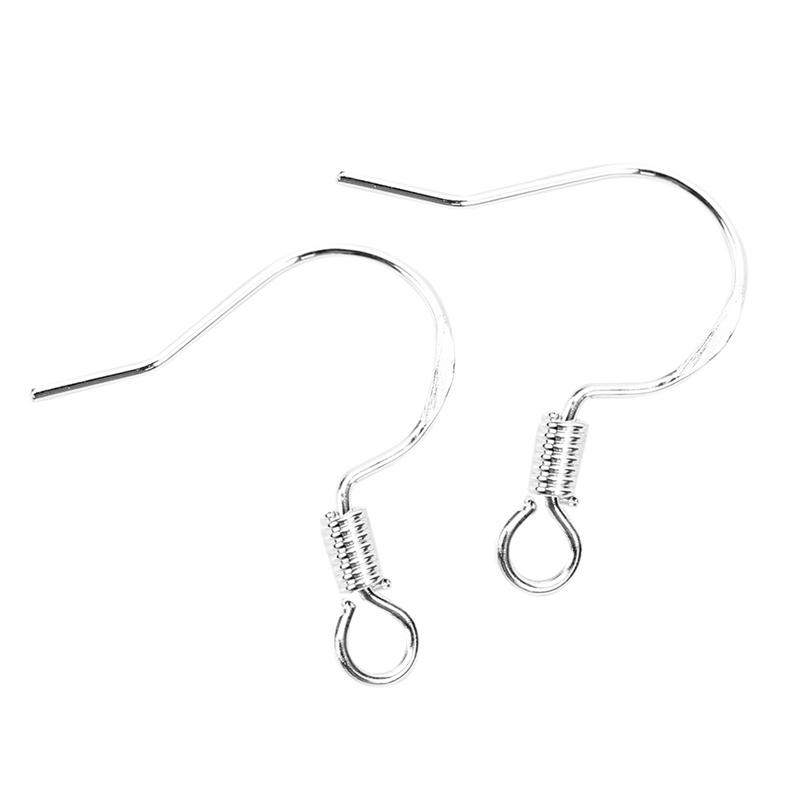 50pcs 925 Sterling Silver Plated Earring Hooks Anti Allergy Earrings Clasps Hook For Diy Jewelry Accessories Making Supplies