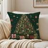 Merry Christmas Green Cushion Cover Breathable Short Plush Cushion Covers Machine Washable WrinkleResistant Soft Durable