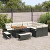 Garden Sofa Set with Cushions 12 pcs Black Poly Rattan