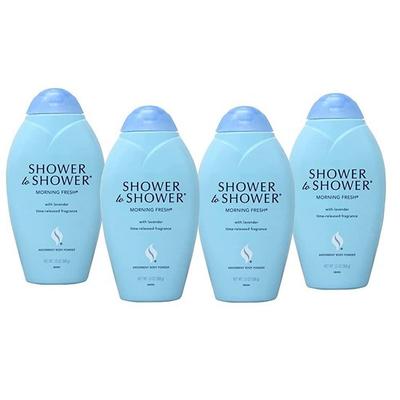 Dusch zu Dusch Absorbierendes Körperpuder Morning Fresh mit Lavendel 368,5g Flasche (4 Packungen), Morgenfrische Lavendel