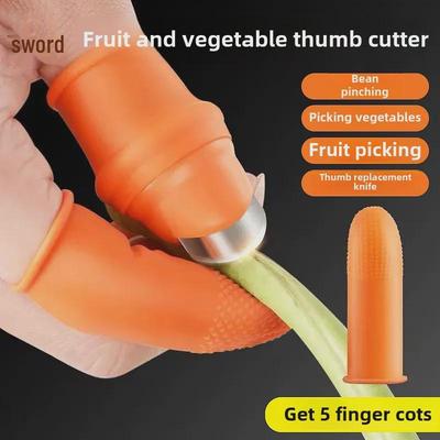 Vegetable Picking Knife & Glove: Pepper, Grape & Bean Harvester with Iron Tips - Multi-Functional Gardening Tool