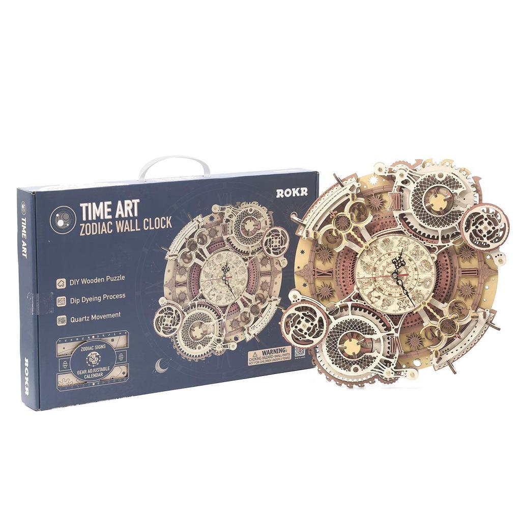 ROBOTIME ROKR Zodiac Wall Clock Mechanical Time Art Engine LC601