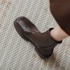 Brown Leather Martin Boots Women's New Autumn Elastic Thin Boots Square Head Short Boots