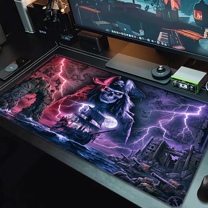 Pirate Art Color Mouse Pad Large Gaming Table Cushion Non-slip Laptop Tablet Big Mousepad XXL Mat Mini PC Playmat With Lock Edge