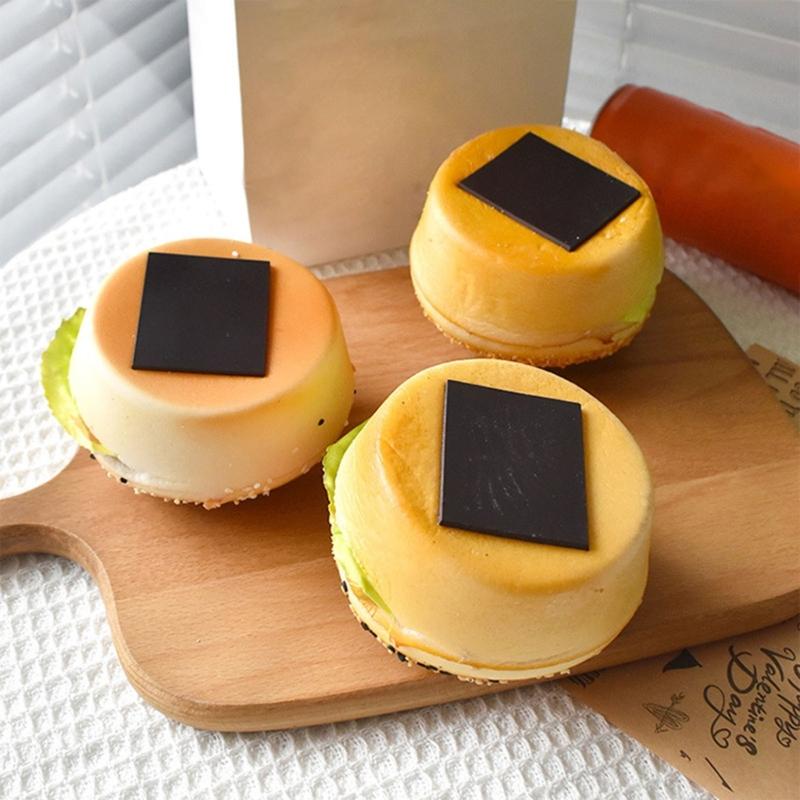 Realistic Artificial Hamburgers Artificial Food Bread Model PU Texture Perfect for Restaurant Displays and Photography