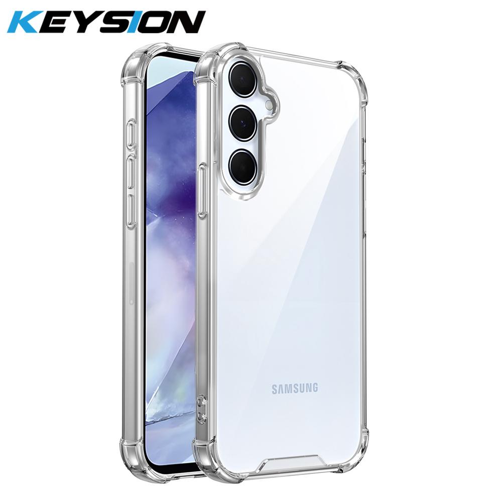 

KEYSION Four-Corners Shockproof Transparent Case for Samsung A55 5G A35 Soft TPU+PC Clear Phone Back Cover for Galaxy A15 4G 5G for Samsung A15 5G чистый