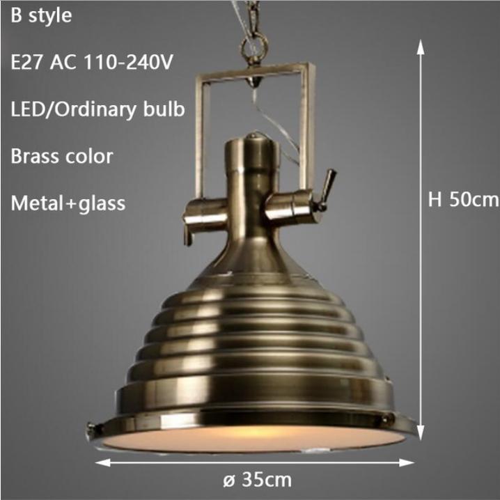 3 style Loft retro Industrial hanging Hardware metals pendant lamp vintage E27 LED lights Kitchen