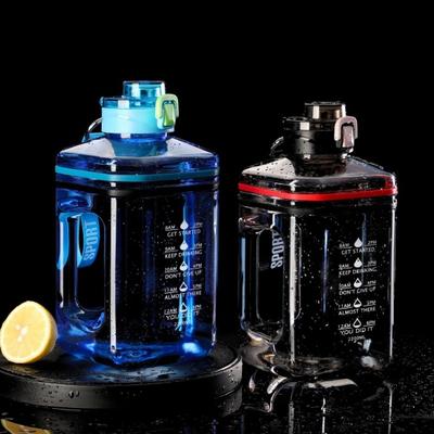 2.2L Water Bottle Large Capacity Time Scale with Portable Handle Motivational Shaker Bottle for Gym