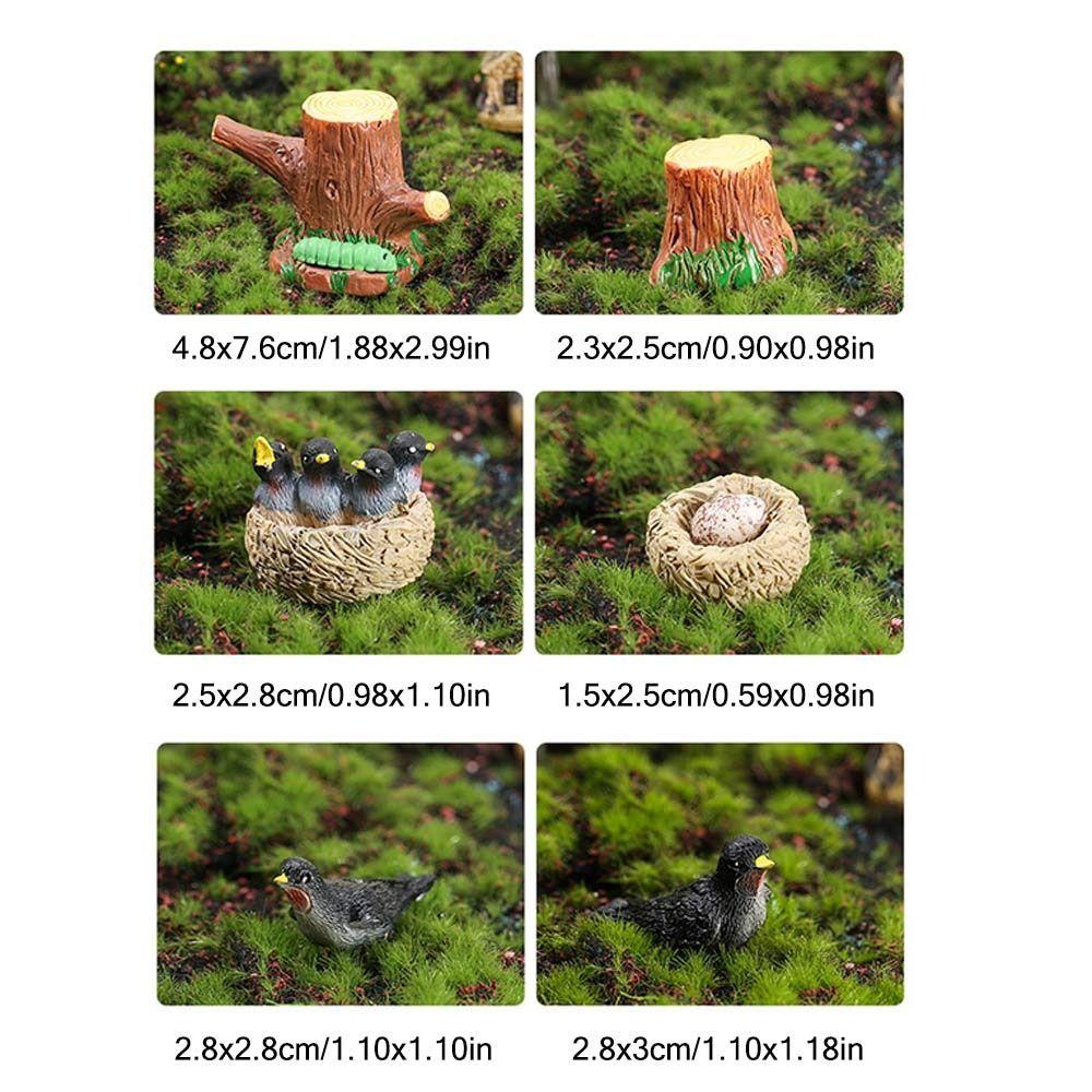 Multicolor Micro Swallow Model Fairy Garden Ornament Mini Birds' Nests Statue  Outdoor Indoor