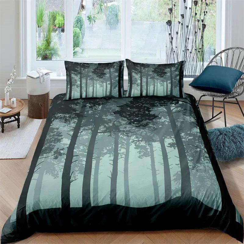 Comforter Tree Branches Botanical Leaves Print Bedding Set Polyester Nature Tree Comforter Queen Full For Kids Adults