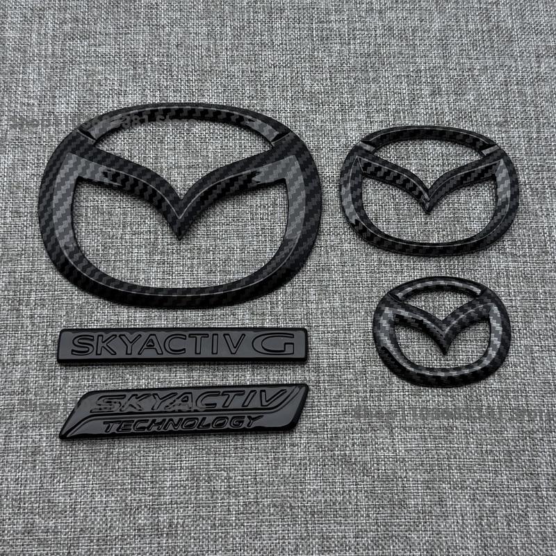For Mazda MX5 Miata NC ND Front Grille Emblem Rear Trunk Badge Glossy Black ABS Logo Car Exterior Sticker Decal Accessories Rcfjz77
