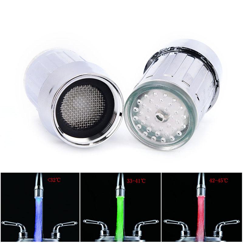 LED Faucet Light Temperature Sensor RGB Glow Water Shower Head Stream