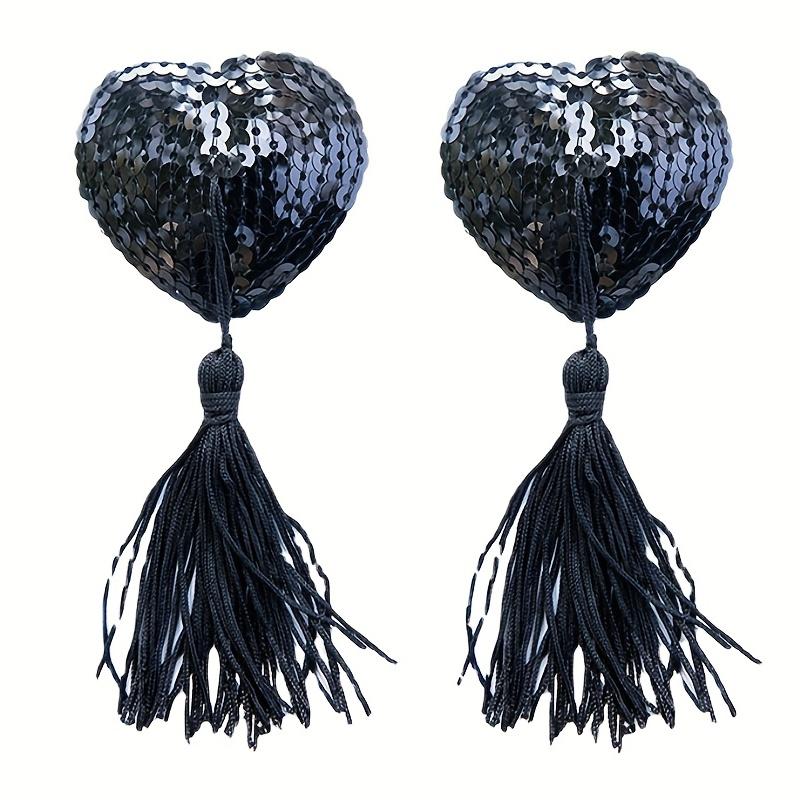 Lingerie Nipple Stickers Toys, Breast Decoration, Bdsm Exotic Accessories, Tassel Heart-shaped Sequins Breast Stickers For Men Women couple
