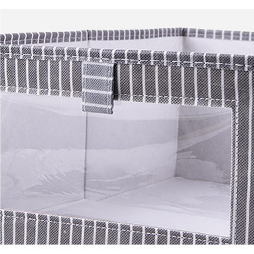 Foldable Fabric Storage Box Small Closet Organizer Bin for Clothes Grey 27.5x15.5x17cm