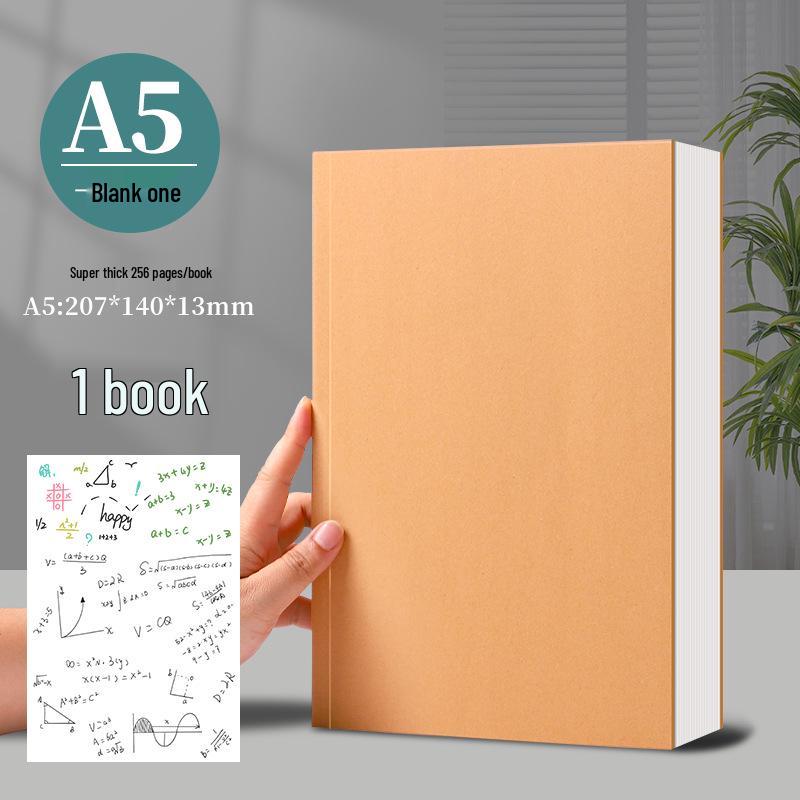 Thick Cowhide Student Notebook: A4/B5 Lined & Drawing Options