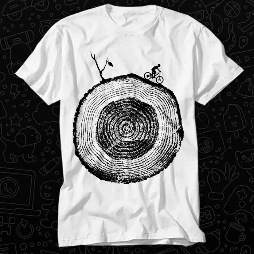 Bike Cycle Tree Rings Camping Outdoors Hiking T Shirt 542