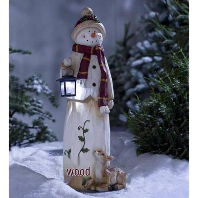 Christmas Snowman Resin Figurine for Garden Decoration and Scene Arrangement