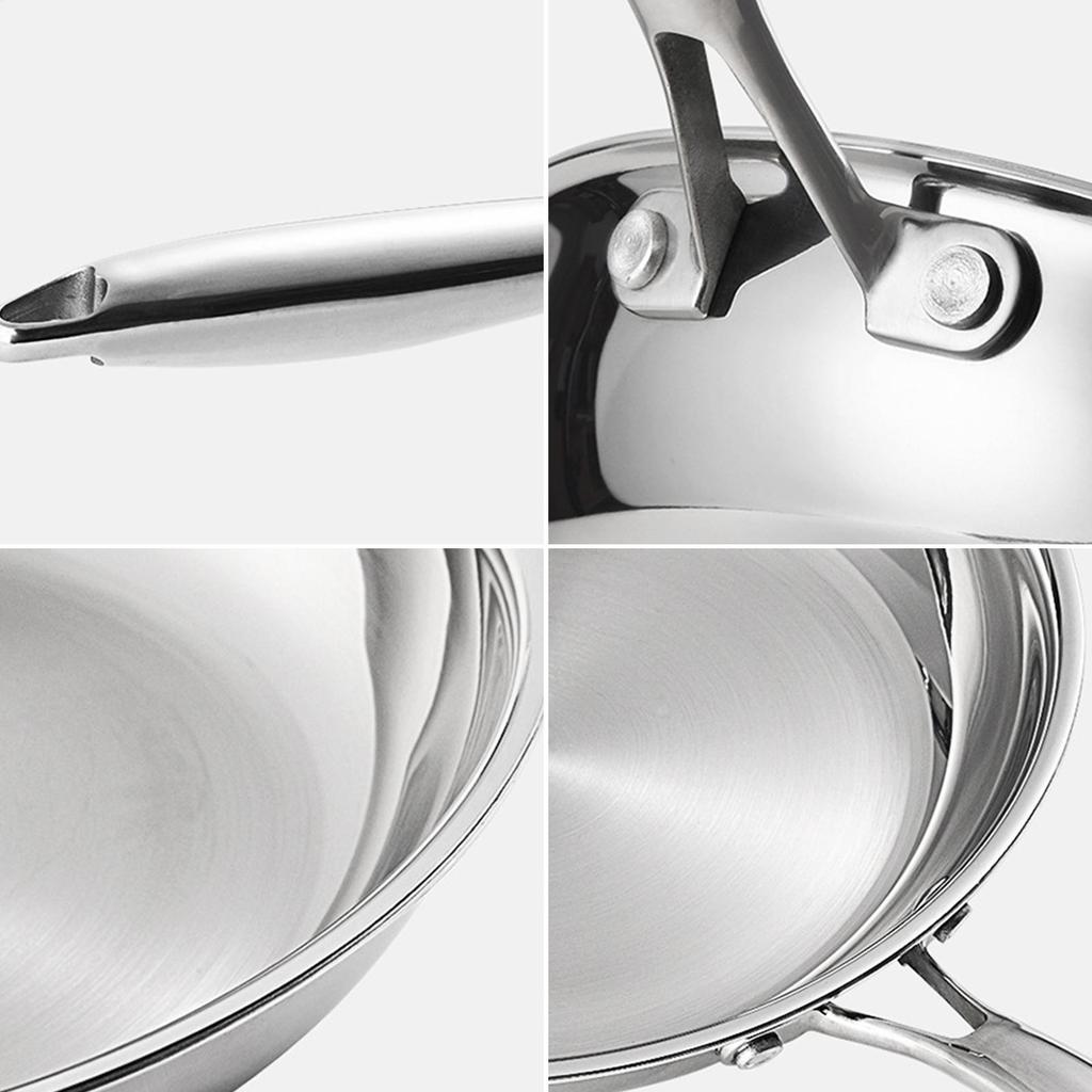 Edelstahlpfanne Tiefe Pfanne Ofenfeste Pfanne Bratpfanne Pfannen und Bratpfannen Edelstahlkochgeschirr für die Heimküche