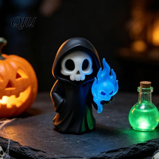 Stylish Room Accessories 9Pcs Grim Reaper Figurines, Cool Skull Skeleton Statues, Gothic Dark Halloween Environmentally Safe Toys