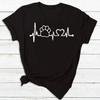 Womens Dog Heartbeat Print Tshirt  Harajuku Style ShortSleeve Casual Womens Tshirt  Street Style Top  Beauty  Apparel