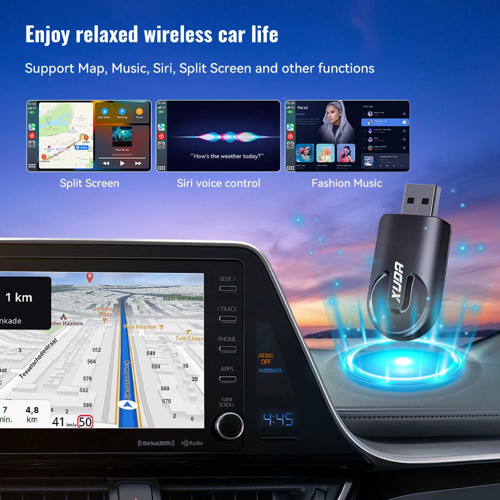 XUDA 2025  Wireless CarPlay Android Auto Wireless Adapter Smart Mini Box Plug And Play WiFi Fast Connect Universal For Nissan