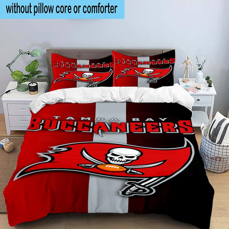 Tampa Bay Buccaneers Logo 3PCS Bedding Set 2D Printing (Includes 1 Duvet Cover + 2 Pillowcases Coreless), Bedroom decor,Fan gift