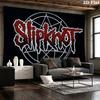 Slipknot Red Nonagram Logo Tapestry, Black Background Heavy Metal Band Wall Hanging for Rock Fan Decor