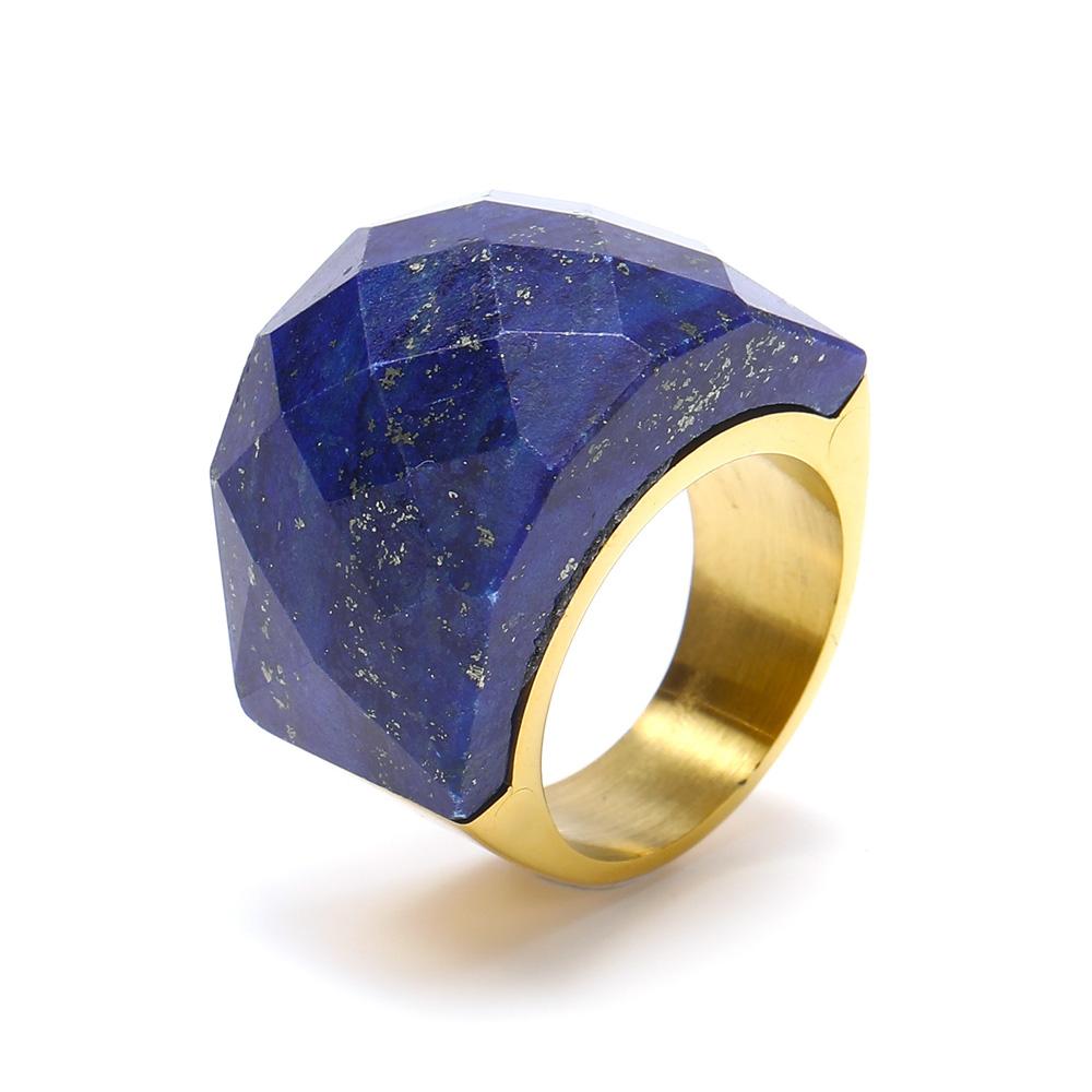 Titanium Steel Bold Gradient Ring Semi-Transparent Multi-Color Zircon Jewelry Edgy Stackable Everyday Accessories