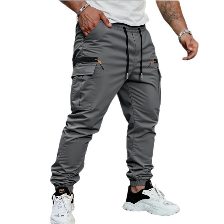 Men's Cargo Pants Elastic Waistband with Drawstring Multi Pockets Casual Streetwear Jogger Pants