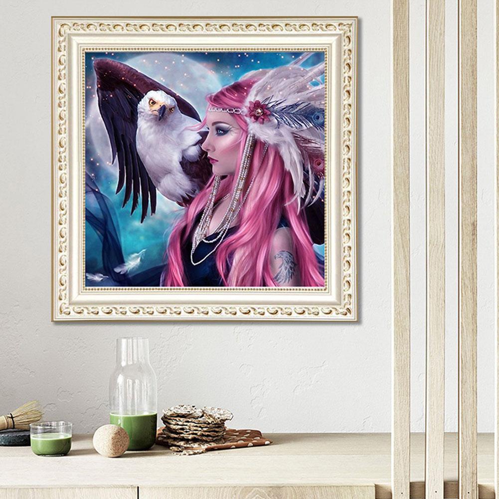 30x30cm Square DIY 5D Full Drill Beauty Eagle Cross Stitch Masonry  Home Decor