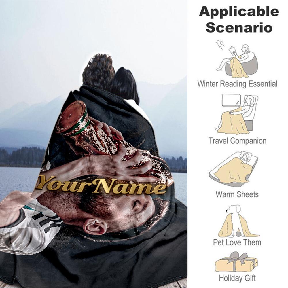 Messi 292 Customize Text Blanket Throw Customizable Blanket Soft Warm Cozy Throw For Sofa Home Decor Picnics Office for All Occasions