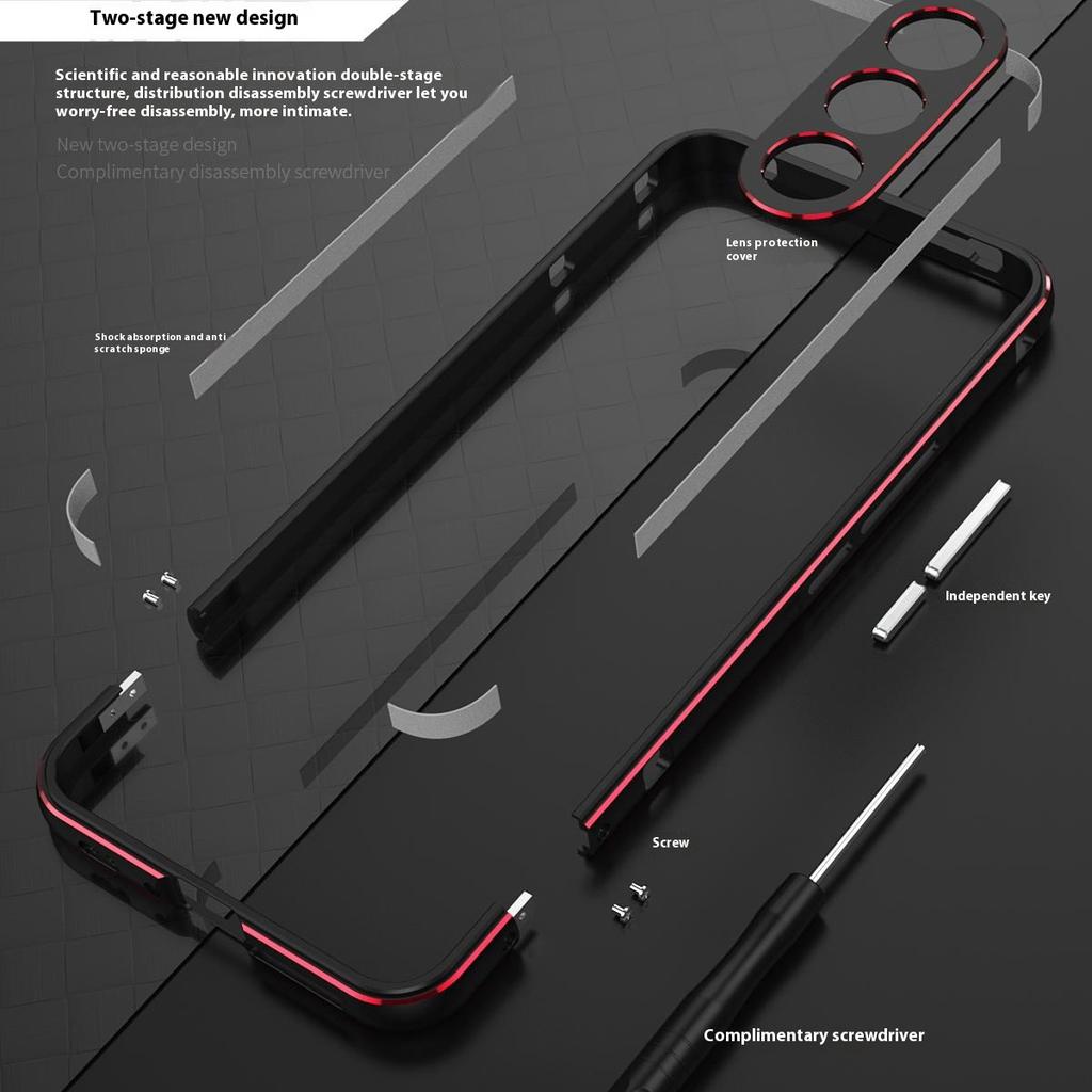 For Meizu 21 Bumper Case Metal Frame Phone Cover with Camera Lens Guard