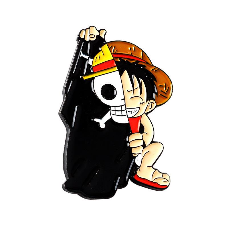 One Piece Луффи и Зоро Пираты Соломенной Шляпы Металлический Значок Брошь