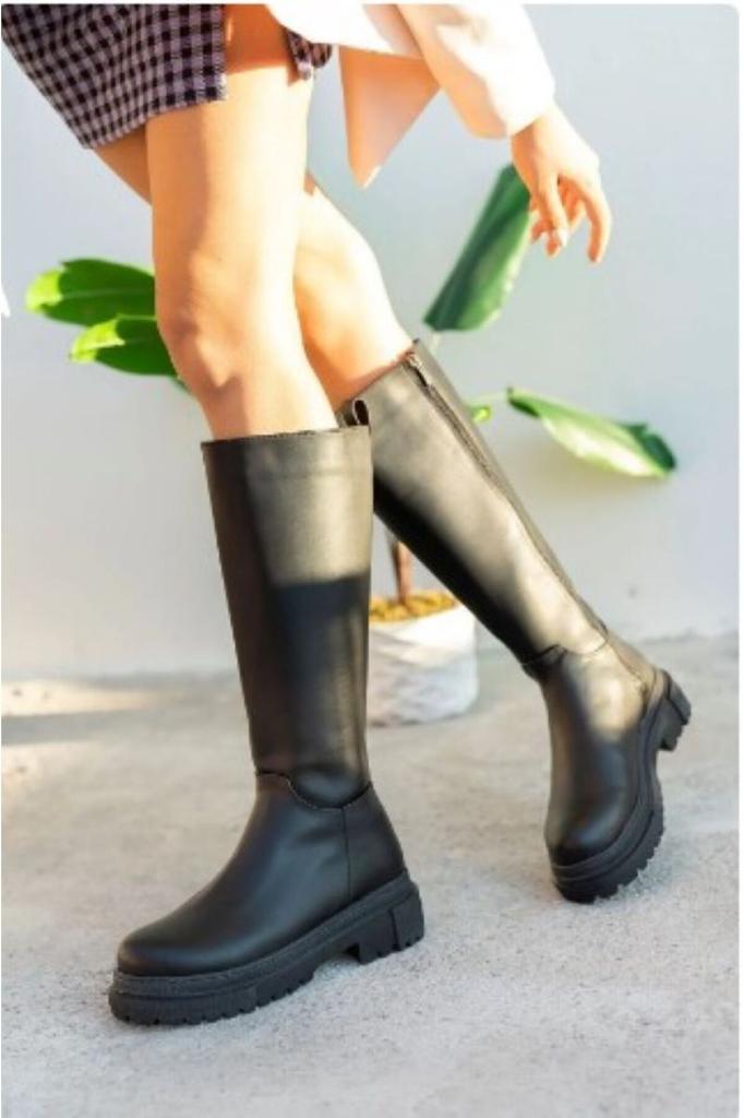 Women Modern Stylish Fashion Boots Boots Faux Leather Boots Black Skin Dream