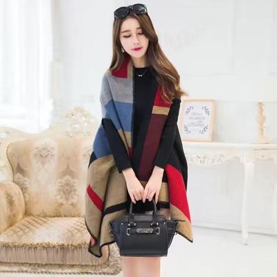 Scialle Donna Autunno e Inverno Inverno Lungo Imitazione Cashmere Mantello Selvaggio Aria Condizionata Cappotto Mantello Caldo Spesso