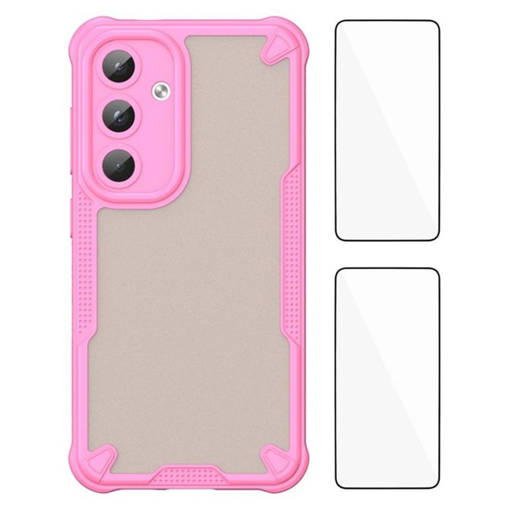 WANLONFENG MFFJ2 Series For Samsung Galaxy S24 Back Cover with 2PCS Tempered Glass TPU+Acrylic Phone Case