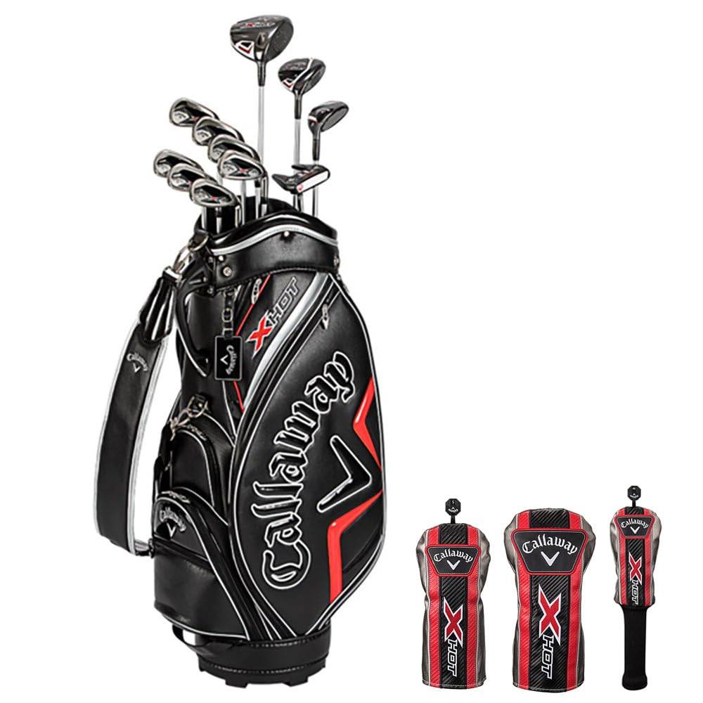 Callaway Club Set X HOT 21 di Caddy Head Cover Carbon Shaft Nero Uomo (Set 11, Borsa, Inclusa)
