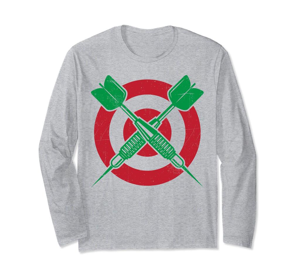 Darts Dartboard Dart Board Target Vintage Gifts Men Sport Long Sleeve T-Shirt