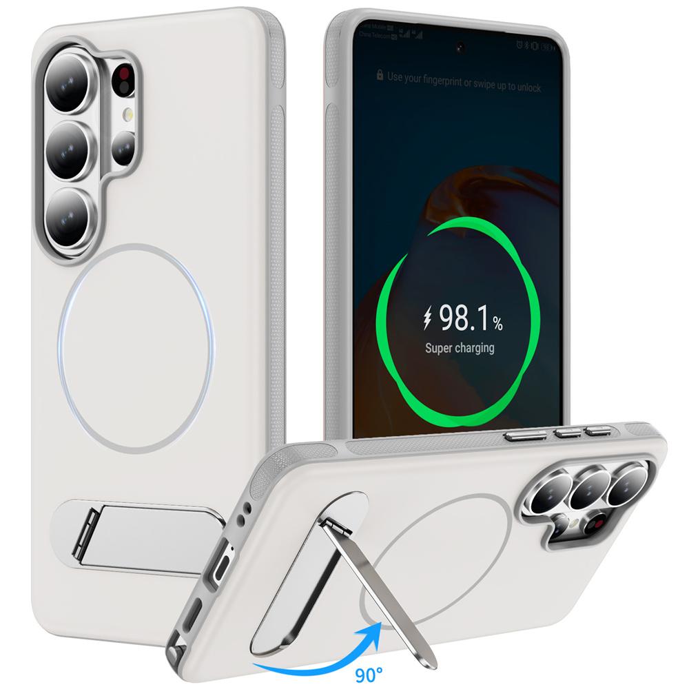 Folding Invisible Stand Bracket Magnetic For Magsafe Cases For Samsung Galaxy S26 S25 FE S24 S23 Ultra Plus PC Shockproof Cover