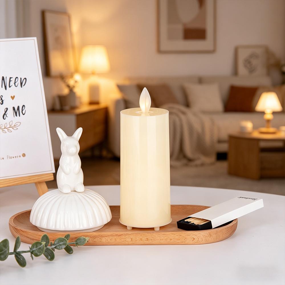Simple Cylindrical LED Flameless Candles Set