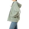 Adidas Loose Zip-Up Hoodie Drawstring Long Sleeve Jacket for Women, Matcha Color