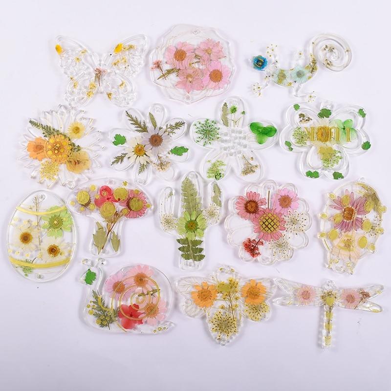 Resin Jewelry Molds Keychain Resin Molds Flower/Animal Silicone Molds for Resin Casting Pendants,Keychains,Earrings