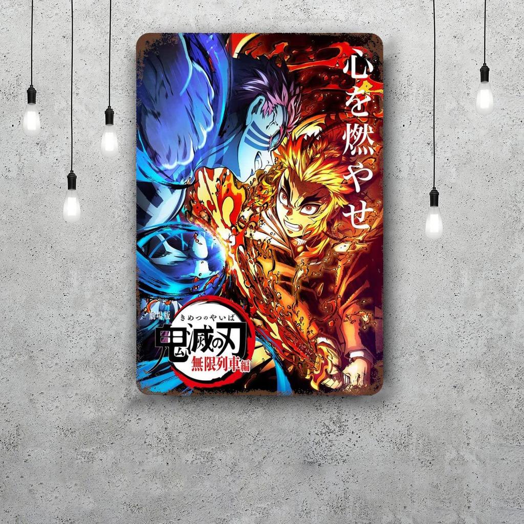 rengoku Vintage Tin Sign Home Decor Wall Decor Art Wall Mural Room Decoration Decor Retro Metal Sign Plate Bar Posters