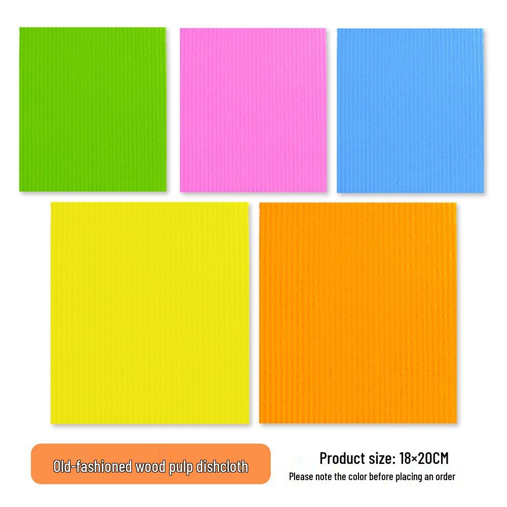 Large Printed Wood Pulp Cotton Dishcloth & Sponge Scrubber