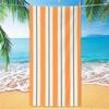 Blue Watercolor Stripe Beach Towel Oversized Quick Dry Microfiber Bath Towel Soft Sand Towel for Beach Travel Swimming Vacation