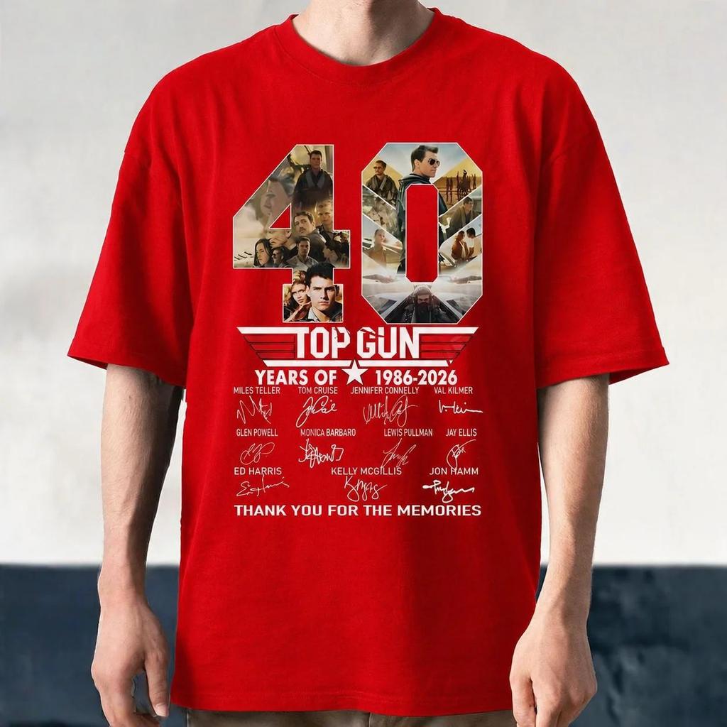 Top Gun 40th Anniversary Movie Graphics Men's Clothing T-shirt Cotton 2026 Summer New Classic Retro Fashion Streetwear T Shirt