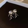 Fashion Creative Sliver Color Frosted Deep-sea Jellyfish Star Piercing Stud Earrings for Women Korean Personality Jewelry Gifts